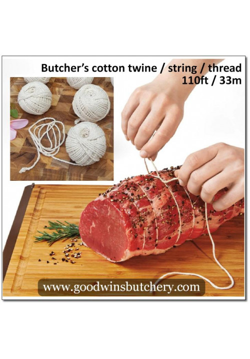 Butchers COTTON TWINE string thread rope +/- 110ft / 33m (tali benang katun untuk ikat daging / sosis)